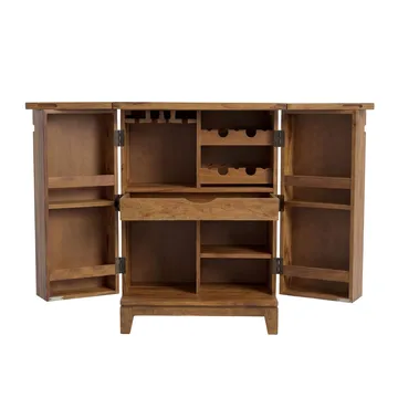 Avelo Barskåp 65 cm i massivt sheeshamträ med fällbar design - naturligt trä - Förvaring - Skåp - Barskåp