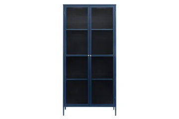 Azza Vitrinskåp 40 cm djup 90 cm bred 190 cm hög Metall - Blå - Förvaring - Skåp - Vitrinskåp
