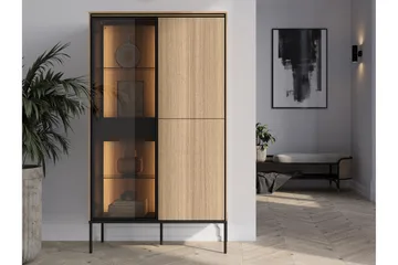 Basici Vitrinskåp 91x158 cm - Vit - Förvaring - Skåp - Vitrinskåp