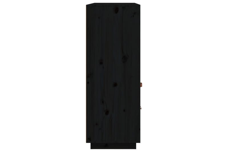 beBasic Vitrinskåp svart 100x40x108,5 cm massiv furu - Black - Vitrinskåp