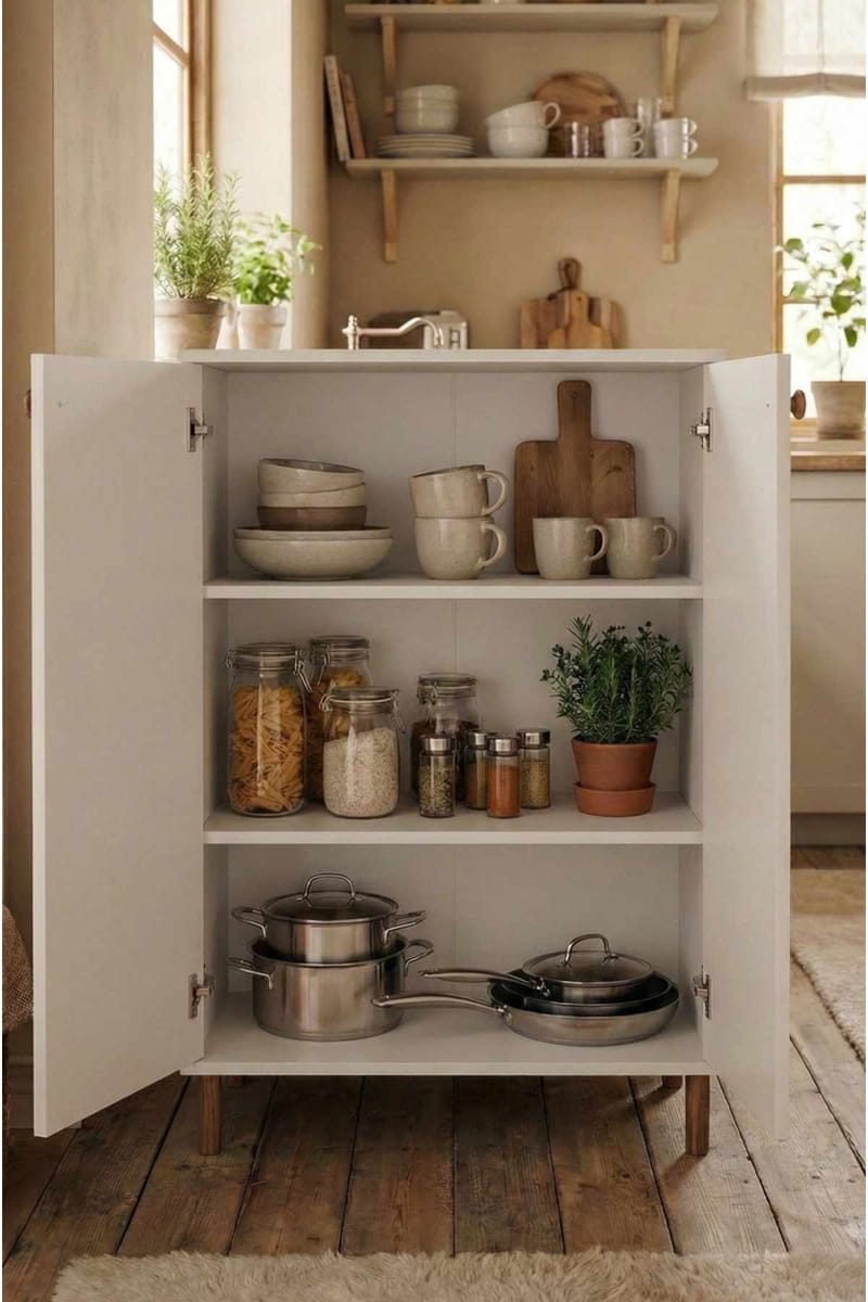 Belvo Multifunktionsskåp 60x85x30 cm - Vit - Förvaring - Skåp - Förvaringsskåp