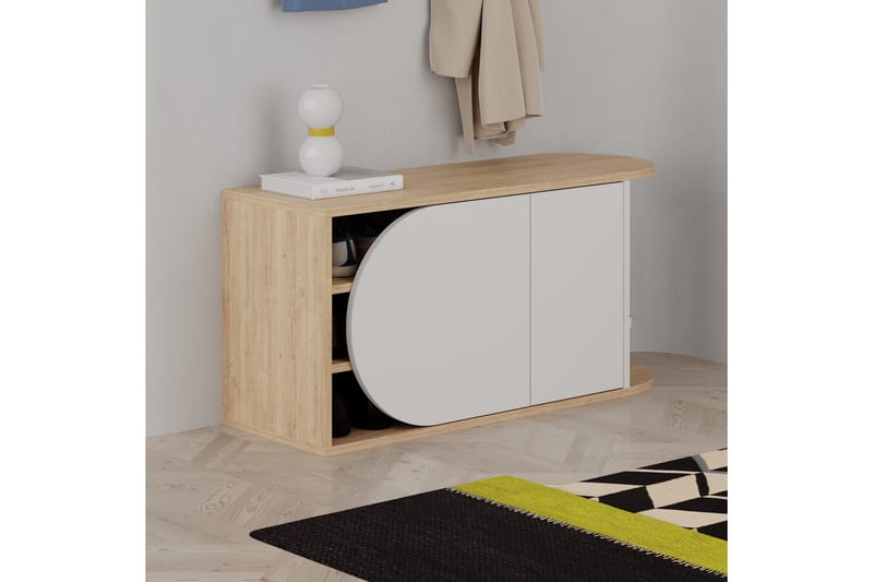 Berriaren Skoskåp 104 cm - Ek/Vit - Förvaring - Skåp - Förvaringsskåp