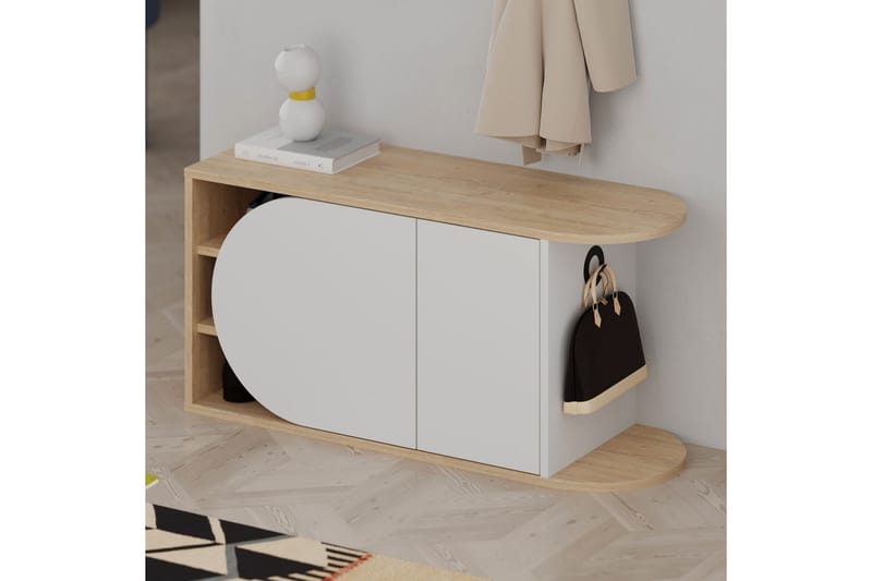 Berriaren Skoskåp 104 cm - Ek/Vit - Förvaring - Skåp - Förvaringsskåp