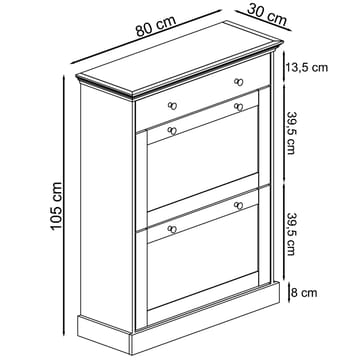Binz Skoskåp 80x105 cm - Kashmir - Förvaring - Skåp - Förvaringsskåp