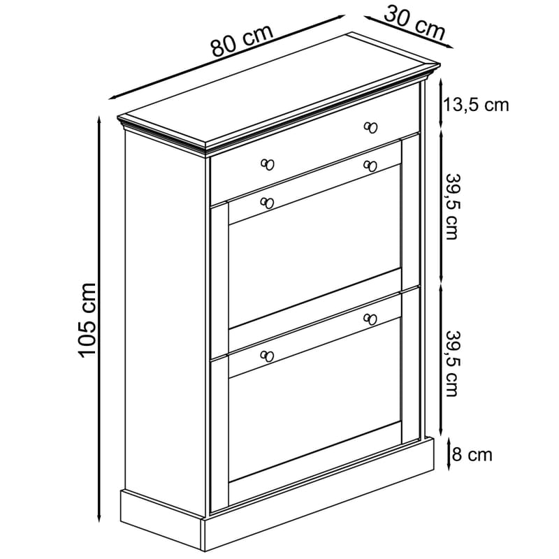 Binz Skoskåp 80x105 cm - Kashmir - Förvaring - Skåp - Förvaringsskåp