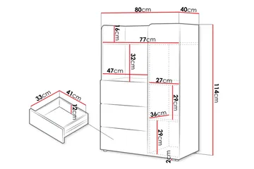Buhan Highboard - Beige/Brun - Förvaring - Skåp - Förvaringsskåp