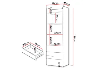 Buhan Highboard - Beige/Brun - Förvaring - Skåp - Förvaringsskåp