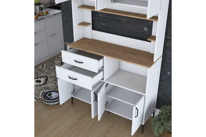 Cerreta Högskåp 204,2 cm - Chokladbrun/Vit - Förvaring - Skåp - Förvaringsskåp