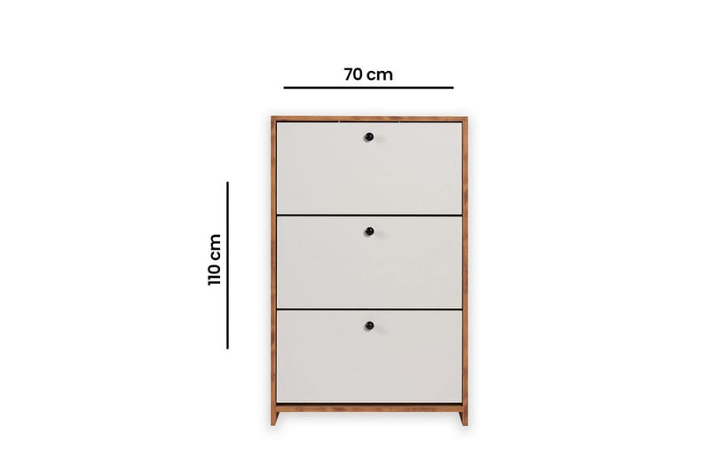 Comfortale Skoskåp 26 cm - Vit/Mintgrön/Ljusfärgat trä - Förvaring - Skåp - Förvaringsskåp