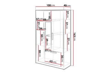 Dekona Highboard - Mörkgrå/Ljusgrå/Vit/Beige - Förvaring - Skåp - Förvaringsskåp