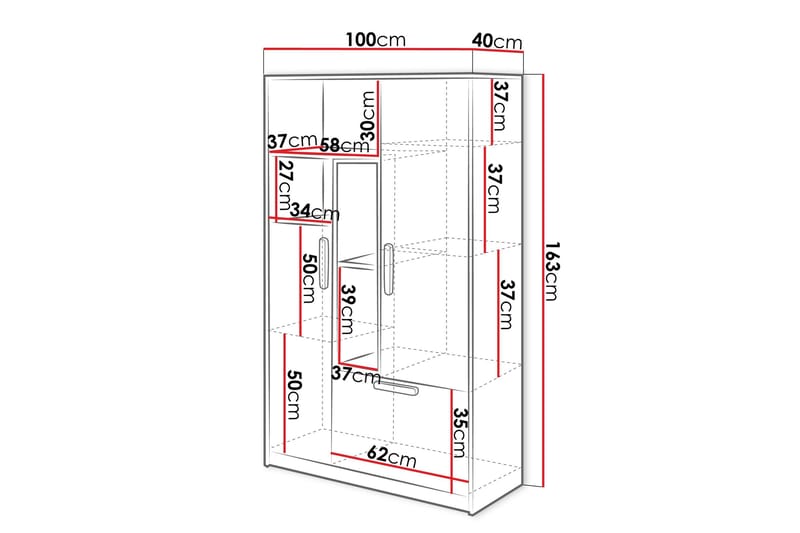 Dekona Highboard - Mörkgrå/Ljusgrå/Vit/Beige - Förvaring - Skåp - Förvaringsskåp
