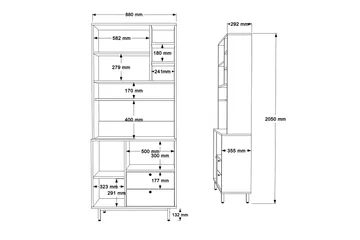 Donae Highboard - Ek/Grön - Förvaring - Skåp - Förvaringsskåp