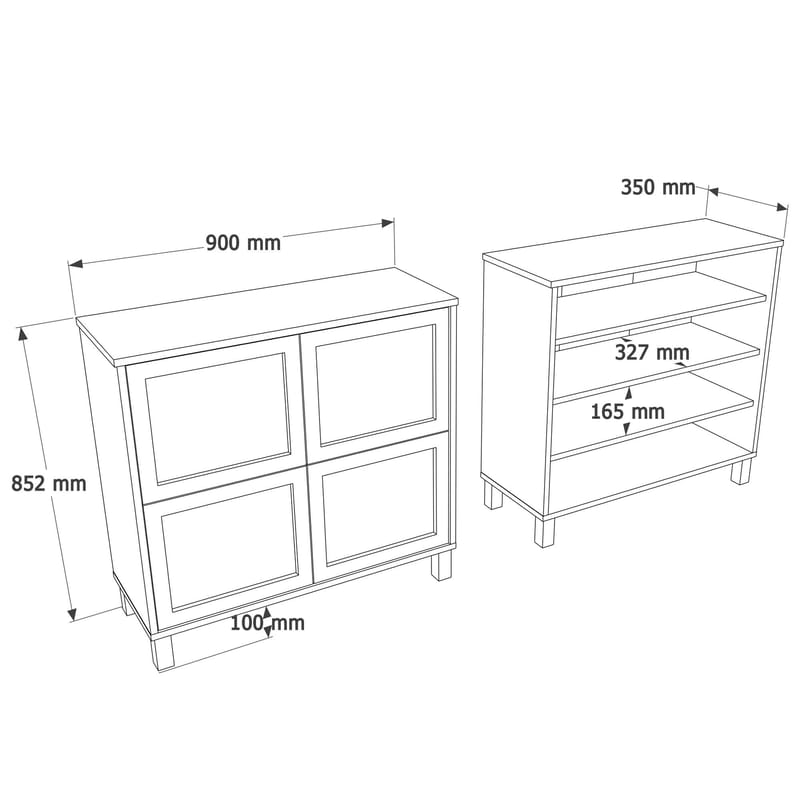 Dune Skoskåp 90x85,2x35 cm - Ek - Förvaring - Skåp - Förvaringsskåp