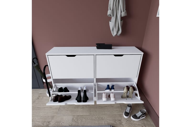 Durusu Skoskåp 120,5 cm - Mattvit - Förvaring - Skåp - Förvaringsskåp