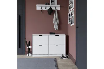 Durusu Skoskåp 120,5 cm - Mattvit - Förvaring - Skåp - Förvaringsskåp