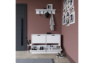 Durusu Skoskåp 120,5 cm - Mattvit - Förvaring - Skåp - Förvaringsskåp