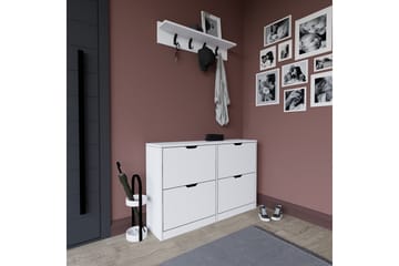 Durusu Skoskåp 120,5 cm - Mattvit - Förvaring - Skåp - Förvaringsskåp