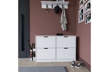 Durusu Skoskåp 120,5 cm - Mattvit - Förvaring - Skåp - Förvaringsskåp