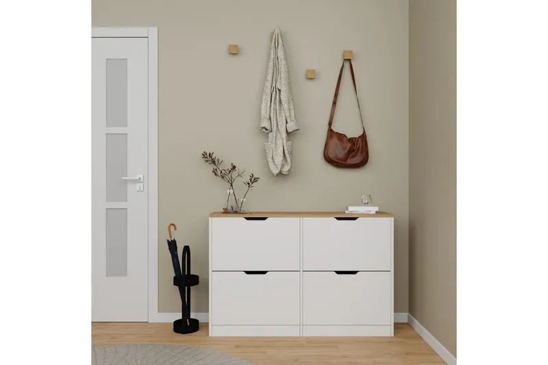 Durusu Skoskåp 120 cm - Matt Vit - Förvaring - Skåp - Förvaringsskåp