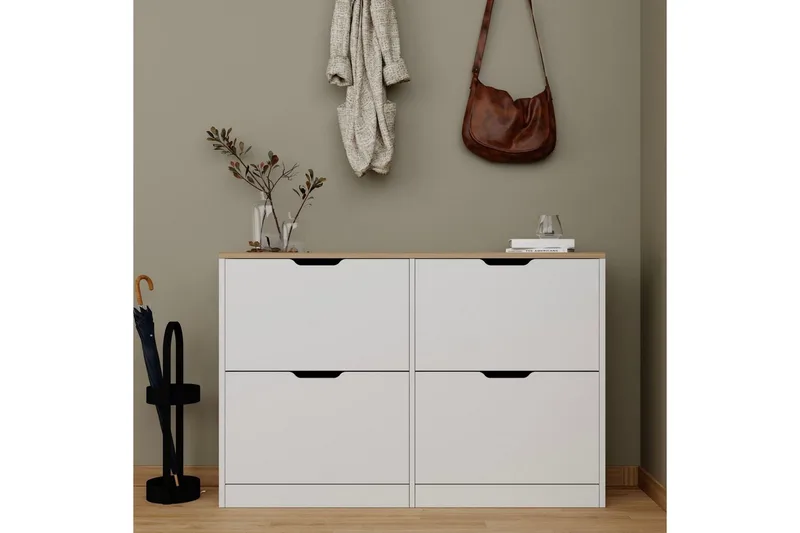 Durusu Skoskåp 120 cm - Matt Vit - Förvaring - Skåp - Förvaringsskåp