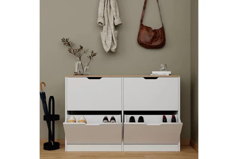 Durusu Skoskåp 120 cm - Matt Vit - Förvaring - Skåp - Förvaringsskåp