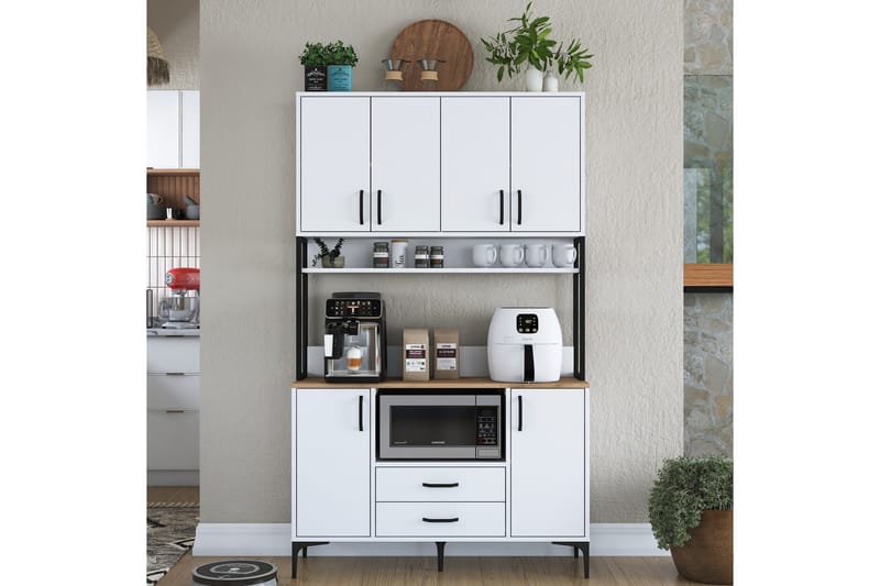 Eligius Högskåp - Vit/Valnöt - Förvaring - Skåp - Förvaringsskåp