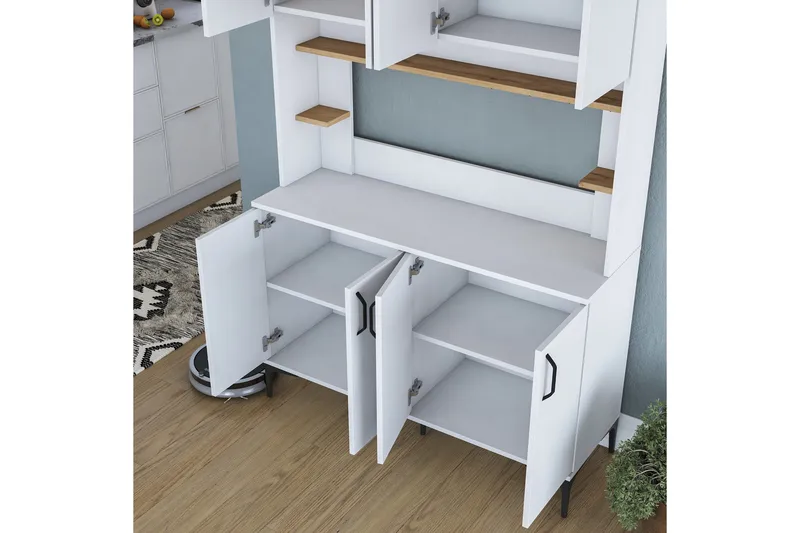 Eligius Högskåp - Vit/Valnöt - Förvaring - Skåp - Förvaringsskåp