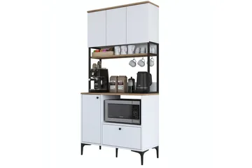 Eligius Högskåp - Vit/Valnöt - Förvaring - Skåp - Förvaringsskåp