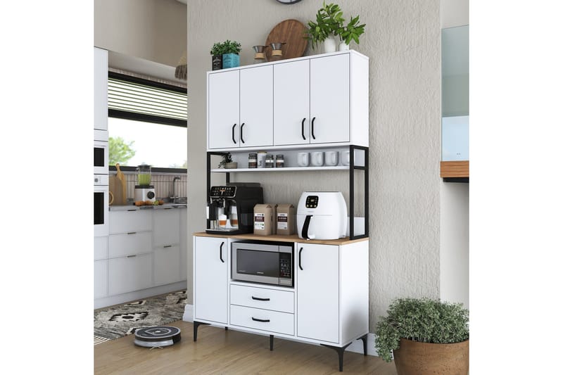 Eligius Högskåp - Vit/Valnöt - Förvaring - Skåp - Förvaringsskåp