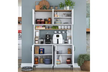 Eligius Högskåp - Vit/Valnöt - Förvaring - Skåp - Förvaringsskåp