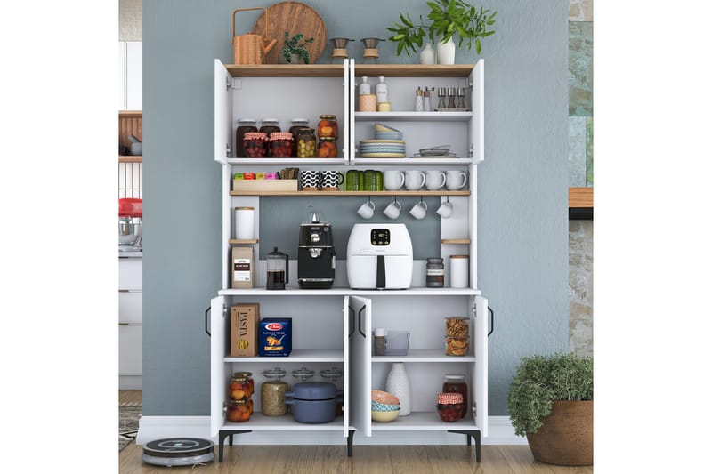 Eligius Högskåp - Vit/Valnöt - Förvaring - Skåp - Förvaringsskåp