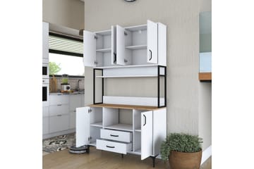 Eligius Högskåp - Vit/Valnöt - Förvaring - Skåp - Förvaringsskåp