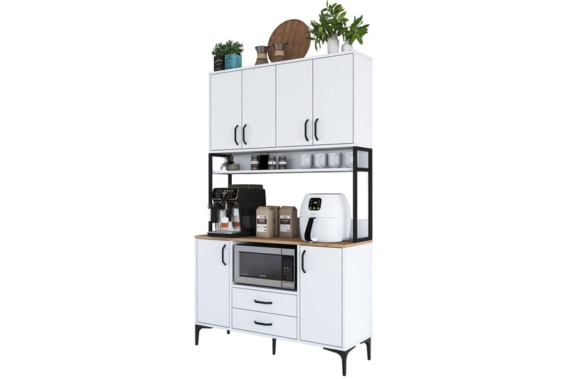 Eligius Högskåp - Vit/Valnöt - Förvaring - Skåp - Förvaringsskåp