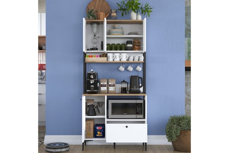 Eligius Högskåp - Vit/Valnöt - Förvaring - Skåp - Förvaringsskåp