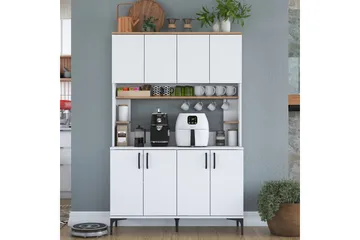 Eligius Högskåp - Vit/Valnöt - Förvaring - Skåp - Förvaringsskåp