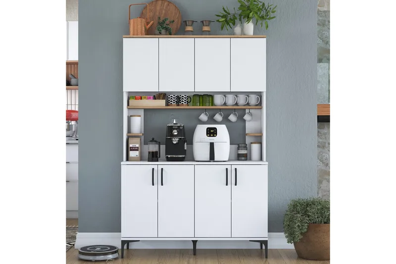 Eligius Högskåp - Vit/Valnöt - Förvaring - Skåp - Förvaringsskåp