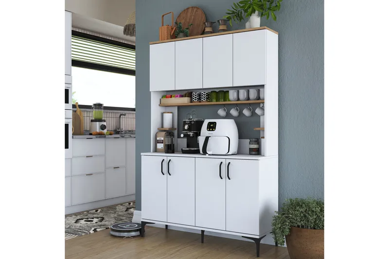 Eligius Högskåp - Vit/Valnöt - Förvaring - Skåp - Förvaringsskåp