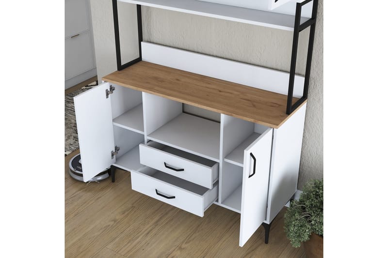 Eligius Högskåp - Vit/Valnöt - Förvaring - Skåp - Förvaringsskåp