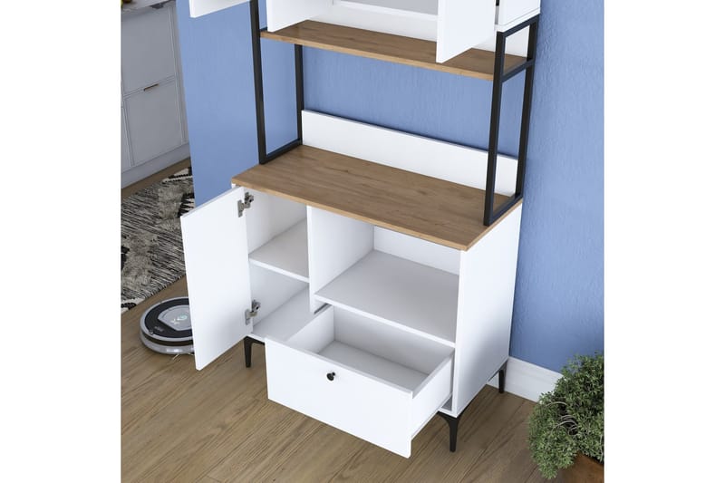 Eligius Högskåp - Vit/Valnöt - Förvaring - Skåp - Förvaringsskåp