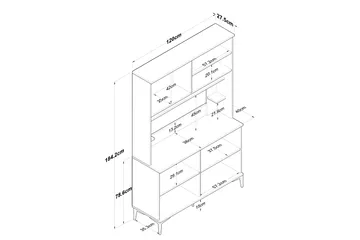 Eligius Högskåp - Vit/Valnöt - Förvaring - Skåp - Förvaringsskåp
