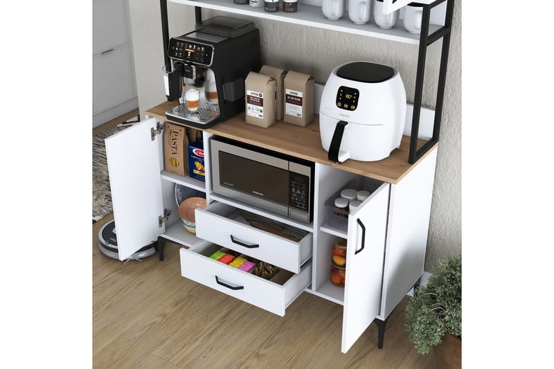 Eligius Högskåp - Vit/Valnöt - Förvaring - Skåp - Förvaringsskåp