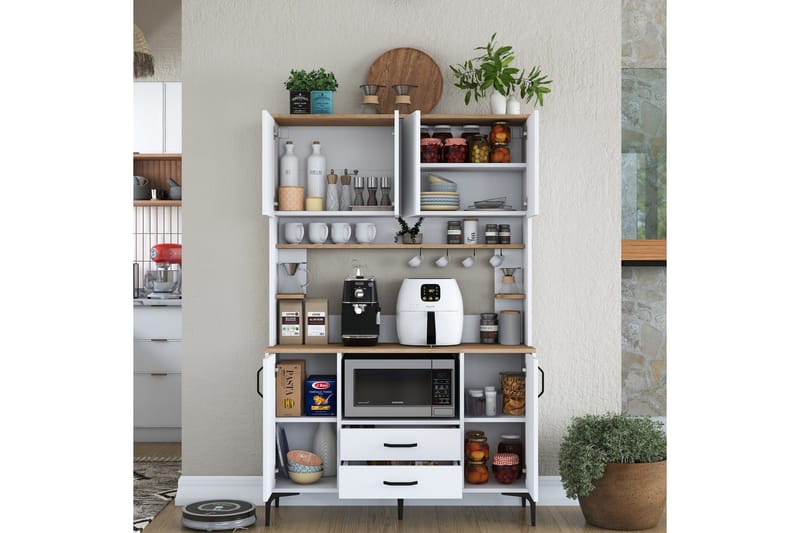 Eligius Högskåp - Vit/Valnöt - Förvaring - Skåp - Förvaringsskåp