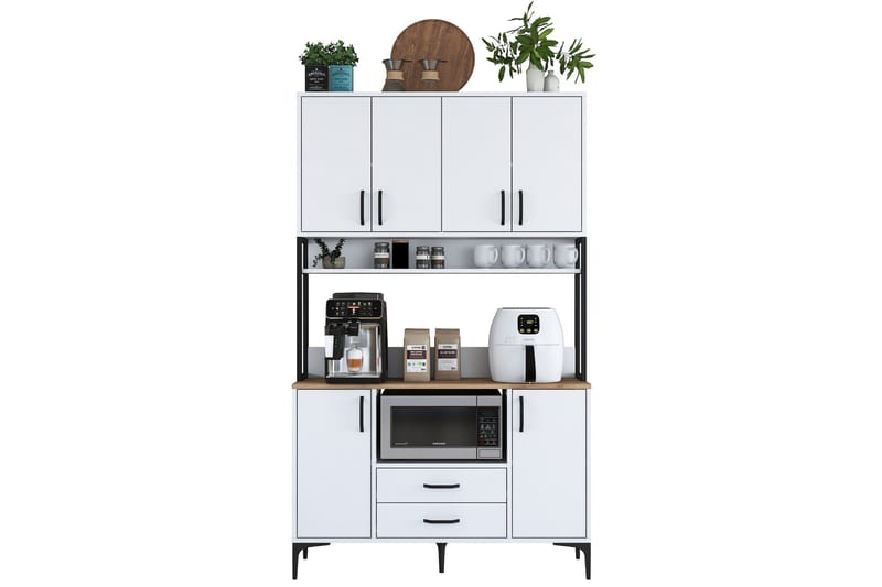 Eligius Högskåp - Vit/Valnöt - Förvaring - Skåp - Förvaringsskåp