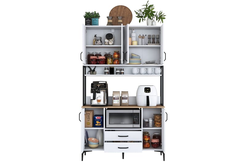 Eligius Högskåp - Vit/Valnöt - Förvaring - Skåp - Förvaringsskåp