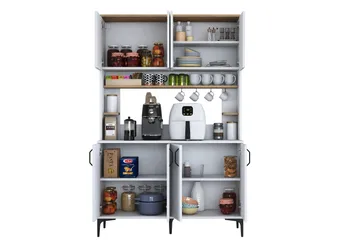 Eligius Högskåp - Vit/Valnöt - Förvaring - Skåp - Förvaringsskåp