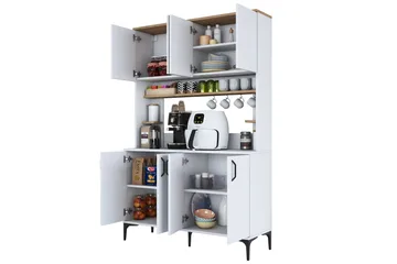 Eligius Högskåp - Vit/Valnöt - Förvaring - Skåp - Förvaringsskåp