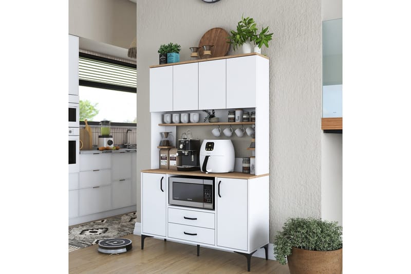 Eligius Högskåp - Vit/Valnöt - Förvaring - Skåp - Förvaringsskåp