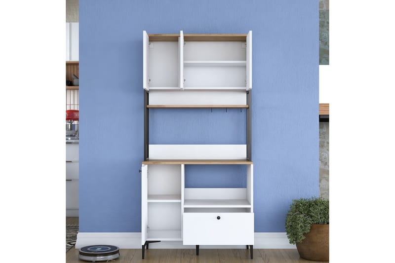 Eligius Högskåp - Vit/Valnöt - Förvaring - Skåp - Förvaringsskåp