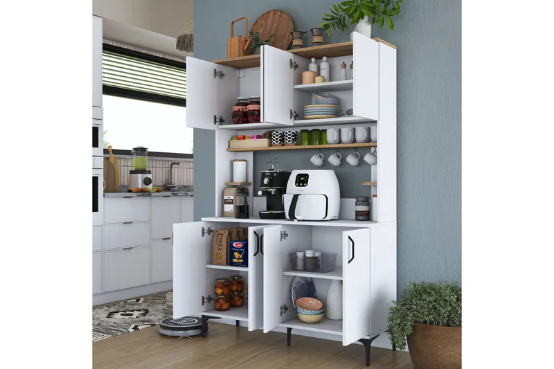 Eligius Högskåp - Vit/Valnöt - Förvaring - Skåp - Förvaringsskåp