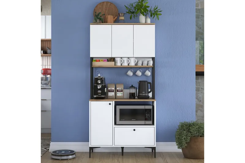 Eligius Högskåp - Vit/Valnöt - Förvaring - Skåp - Förvaringsskåp